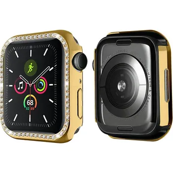 Pouzdro na mobilní telefon Kryt / obal pro Apple Watch 41mm - s kamínky - plastový - zlatý