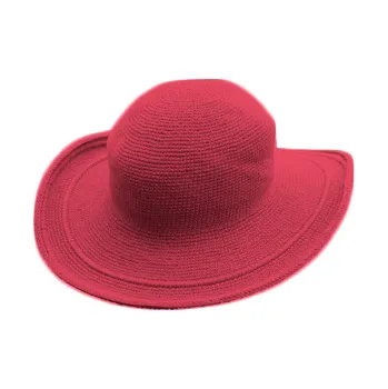 Klobouk Foxgloves - bavlněný háčkovaný klobouk (ČERVENÝ)