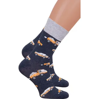 Dámské ponožky Pánské ponožky klasické AUTA 44-46 (084)