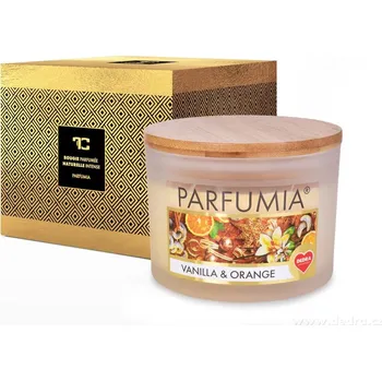 Svíčka INTENSE 2 KNOTY sójová vonná EKO svíce PARFUMIA® VANILLA & ORANGE, 400 ml