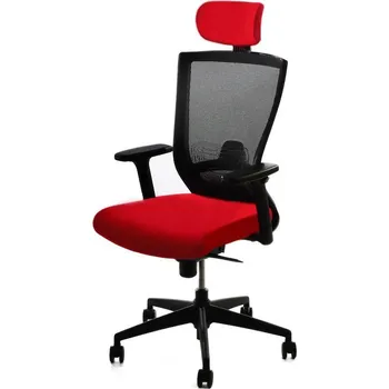 Herní židle Kancelářská židle Pron s podhlavníkem a 3D područkami červená