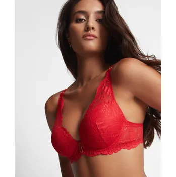 Souprava dámského spodního prádla Podprsenka push up AUBADE (LAN81-03), Velikost 80C, Barva červená