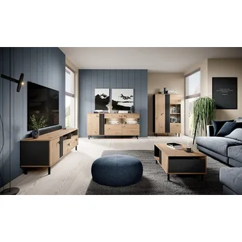 Obývací stěna Sestava Madis - dub artisan/antracit