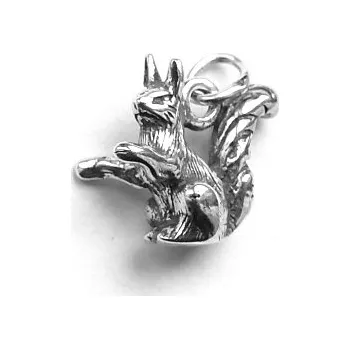 Přívěsek Stříbrný přívěsek 3D veverka - P602 (Stříbrný veverka přívěsek)