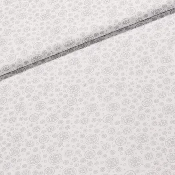 Oasa Bavlněné plátno vánoční 1612804/19 stříbrné mandaly na bílé 1,5/1 m Oasa Bavlněné plátno vánoční 1612804/19 stříbrné mandaly na bílé 1,5/1 m