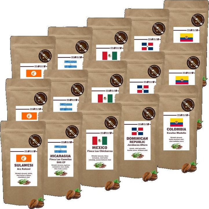 DEGUSTAČNÍ SADA KÁVY PO 100G 15KS