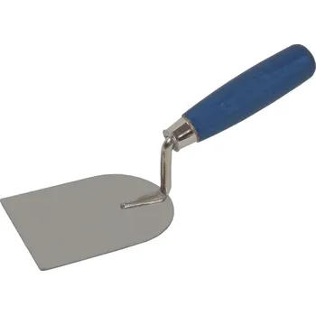 Zdenické nářadí TOPTRADE lžíce nerezová, štukatérská, lopatička, dřevěná rukojeť, 110 x 80 mm 106069