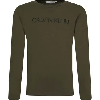 Pánské tričko CALVIN KLEIN JEANS Tričko s dlouhým rukávem | Barva:khaki | Velikost:170