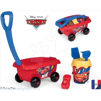 Hračka na písek Dětsky vozík na tahání Smoby s kbelíkem cars > varianta cars
