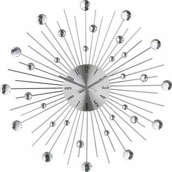 Hodiny Atmosphera Nástěnné křišťálové hodiny 50 cm stříbrné