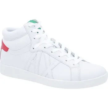 Pánská obuv Armani Exchange Kůžoné plátěné tenisky | Barva:bílý | Velikost:40