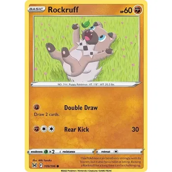 Sběratelská karetní hra Rockruff 109/196 - Lost Origin Typ karty: Non-Holo