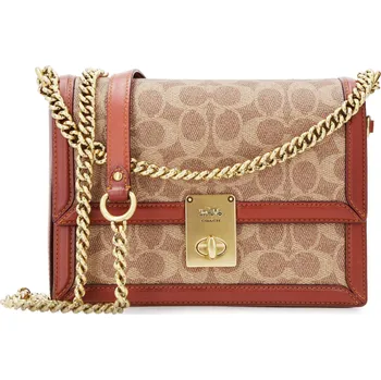 Módní doplněk Coach Kůžoná crossbody kabelka HUTTON | Barva:bronzově hnědý | Velikost:OS