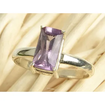 Prsten Ametyst prsten brus obdélník vel.58 Ag 925/1000 2,7g