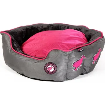 Pelíšek pro psa Pelech KIWI WALKER Running Kiwi Oval Bed Pink/Grey (M) 45x45x18cm