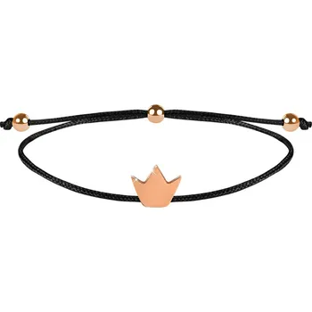 Náramek Troli Šňůrkový náramek Korunka černá/bronzová + 2 měsíce na vrácení zboží