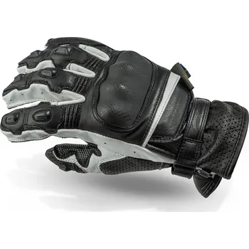 Moto rukavice Lindstrands HOLEN černá-bílá, motocyklové rukavice Velikost rukavic: 9