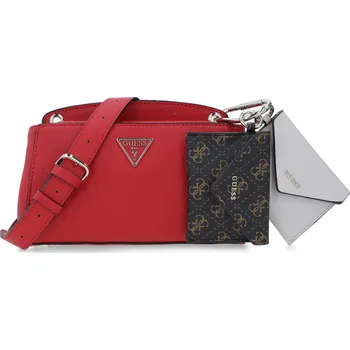 Guess Crossbody kabelka + pouzdro na karty KIRBY | Barva:červený | Velikost:OS