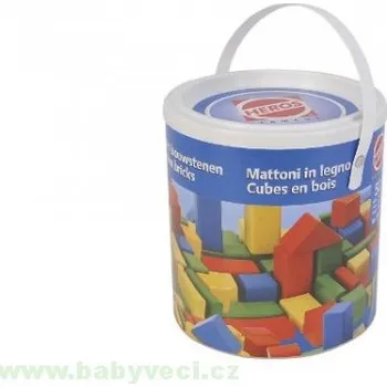 Hrací kostka Dřevěné kostky různých tvarů, barevné.