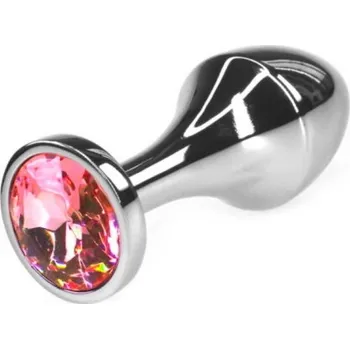 Anální kolík VšeNaSex.cz Ocelový anální kolík Medium Goblet (červený kamínek)