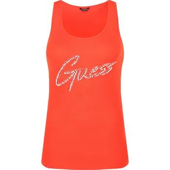 Dámské tričko GUESS JEANS Top | Barva:červený | Velikost:XS