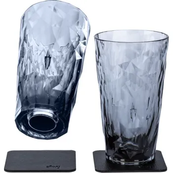 Sklenice Silwy magnetická plastová sada sklenic na drink 300 ml, šedá, Hightech