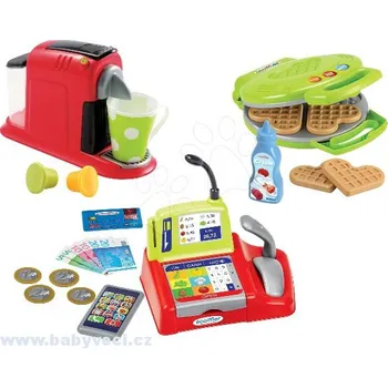 Dětská kuchyňka Pokladna, kávovar, vaflovač 3+25 doplňků > varianta 3+25