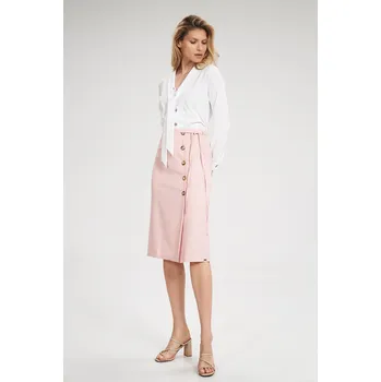 Dámská sukně Světle růžová midi sukně M697 Pink Velikost: XL