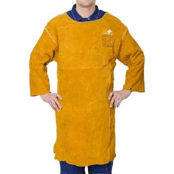 Pracovní zástěra WELDAS Svářecí zástěra Golden Brown™ s rukávy z hovězí štípenky - vel. M