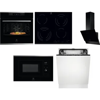 Set domácích spotřebičů ELECTROLUX KOBCS31X + ELECTROLUX EHF6343FOK + ELECTROLUX LFV616K + ELECTROLUX LMS2203EMX + ELECTROLUX EEA27200L