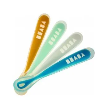 dětská jídelní sada Béaba první silikonové lžičky Rainbow 4 ks