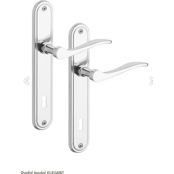 Dveřní kování Dveřní kování ELEGANT klíč r. 90 Cr-nerez sříbrná klika-klika ROSTEX výprodej