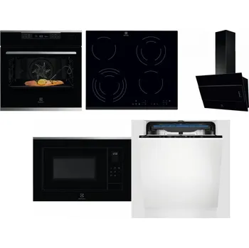 Set domácích spotřebičů ELECTROLUX KOBCS31X + ELECTROLUX EHF6343FOK + ELECTROLUX LFV316K + ELECTROLUX LMS4253TMX + ELECTROLUX EES48200L