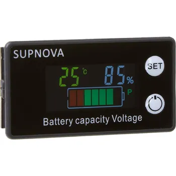 Supnova Indikátor kapacity baterie s LCD displejem černý