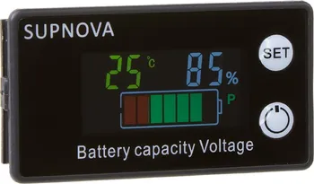 Supnova Indikátor kapacity baterie s LCD displejem černý