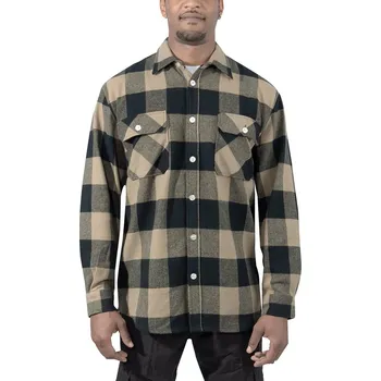 Pánská košile ROTHCO košile dřevorubecká FLANNEL kostkovaná COYOTE BROWN vel.XXL