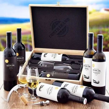 Dárkový potravinový koš Truhla Červené Víno