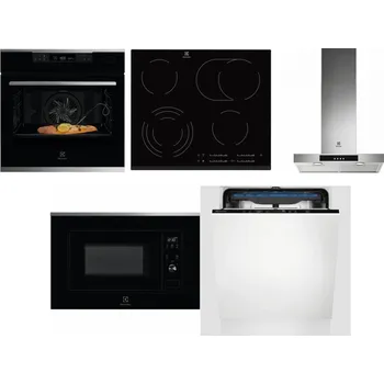 Set domácích spotřebičů ELECTROLUX KOBCS31X + ELECTROLUX EHF6547FXK + ELECTROLUX LFT426X + ELECTROLUX LMS2203EMX + ELECTROLUX EES48200L