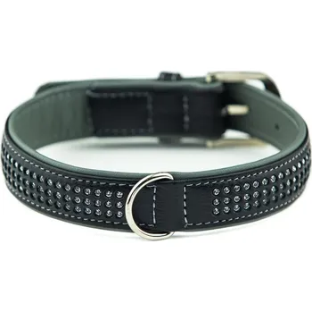 Obojek pro psa Nobby Pacific Deluxe obojek se Swarovski krystaly M-L 52cm šedá