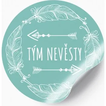 Svatební dekorace Rozlučková nálepka pírka