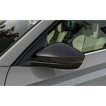 autokoberec Škoda Scala a Kamiq: Dekorativní kryty vnějších zrcátek - černé Varianta: S asistentem mrtvého úhlu