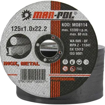 Brusný kotouč MAR-POL Brusné a řezné kotouče 25ks na broušení oceli INOX 125x1.0mm