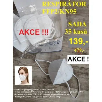 RESPIRÁTOR KN95- bílá- sada 35 kusů AKCE !!!