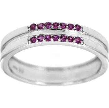 Prsten Zlatnictví U Kostela Stříbrný prsten s růžovými kamínky 915č 54 3260-20912857