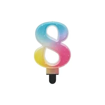 Dortová svíčka Dortová svíčka OMBRÉ - Číslice 8