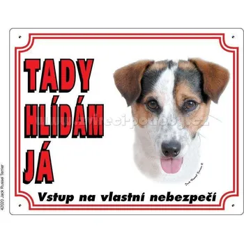 Stickers Výstražná plastová tabulka na plot Jack Russel terier hladkosrstý
