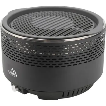 Zahradní gril Malý přenosný gril na dřevěné uhlí s větrákem, průměr 32 cm