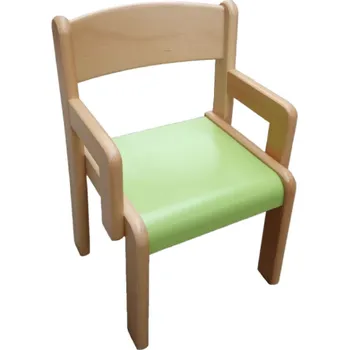 Jídelní židlička Dřevěná židlička - umakartový sedák barevný s područky
