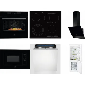 Set domácích spotřebičů ELECTROLUX KOBCS31X + ELECTROLUX EHF6547FXK + ELECTROLUX LFV616K + ELECTROLUX LMS2203EMX + ELECTROLUX EES48200L + ELECTROLUX ENT6TF18S