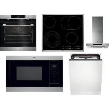 Set domácích spotřebičů AEG Mastery SteamBake BCK455350M + AEG Mastery DirectTouch HK654070XB + AEG Mastery DBB5660HM + AEG Mastery MSB2547D-M + AEG FSE74707P